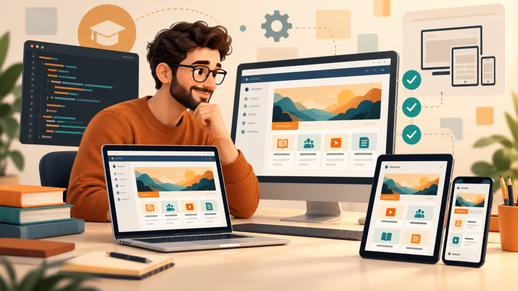Administrator testing a Moodle theme for version 5.3 compatibility